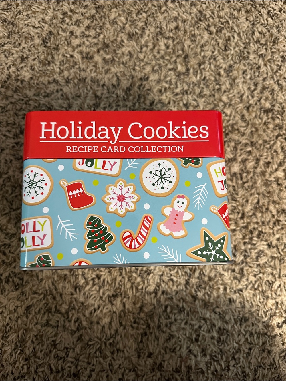 Holiday Cookies Recipe Card Collection - Red & Light Blue